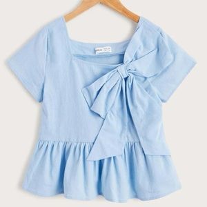 Baby blue Ruffle Top